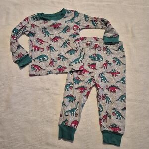 Children's Place boys size 3-6 months holiday dinosaur 2 piece pajama set EUC